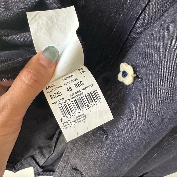 Lardini // Men’s Linen Navy Vest made in Italy size 48 - Picture 9 of 13